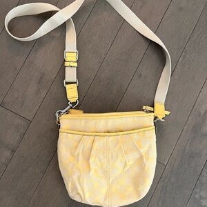 Y2K Coach Yellow and Cream small Crossbody Bag good used condition